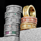 Fidget Spinner Gemstone Ring — Stainless Steel