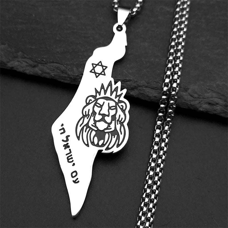 Lion of Judah Star of David Necklace — Stainless Steel