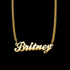 Atoztide Personalized Customized Brand Logo Names Pendant Necklace Stainless Steel Thick Chain for Men Women Jewelry