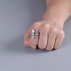 Tool Wrench Open Ring Silver Plated Adjustable Ring Men Motorcycle Bike Riding Hip Hop Rock Trend Jewelry