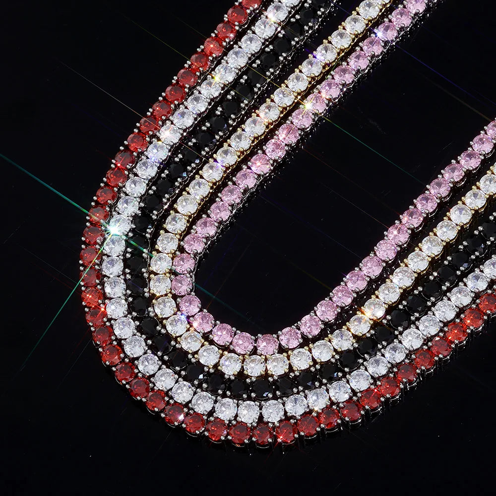 Tennis Chain Necklace Stainless Steel 5MM Colorful