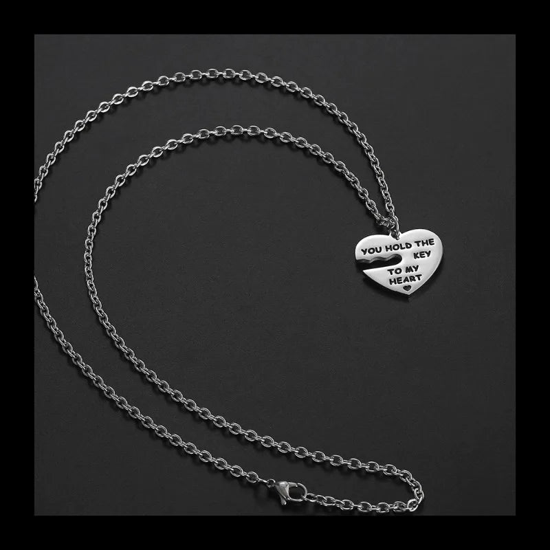 Heart Lock Pendant Necklace — Stainless