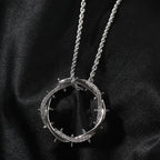 UWIN Crown of Thorns Pendant Necklace Iced Out Möbiusband Hoop Pendants for Gift Fashion Jewelry
