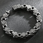 Vintage 10MM Width Men's Cross Bracelet Stainless Steel Punk Link Chain Gothic Streetwear Punk Jewelry Accessory for