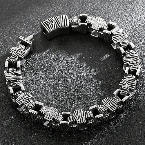 Vintage 10MM Width Men's Cross Bracelet Stainless Steel Punk Link Chain Gothic Streetwear Punk Jewelry Accessory for