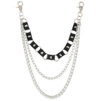 Punk style multi-layer spiky jeans chain Hip hop hip hop waist chain