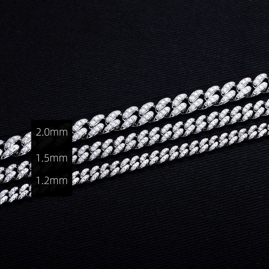Iced Out Cuban Bracelet — 925 Silver