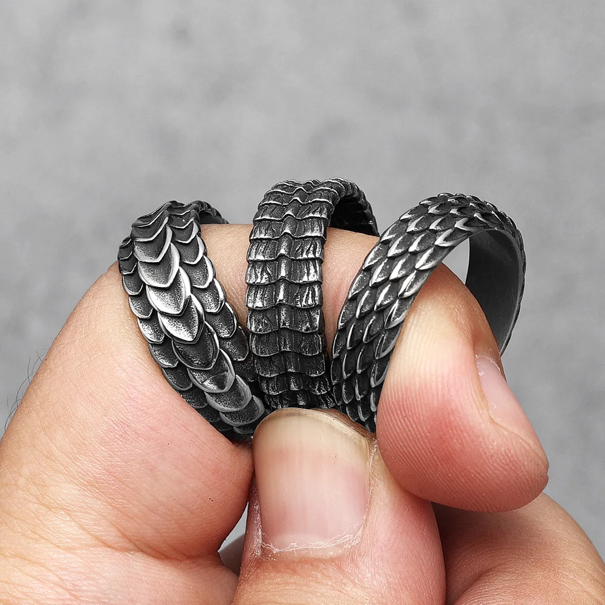 Dragon Scale Ring — Stainless Steel