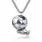Stainless Steel Basketball Pendant Necklace