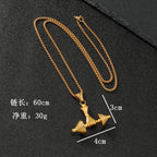 Fitness Dumbbell Pendant Necklace — Stainless Steel
