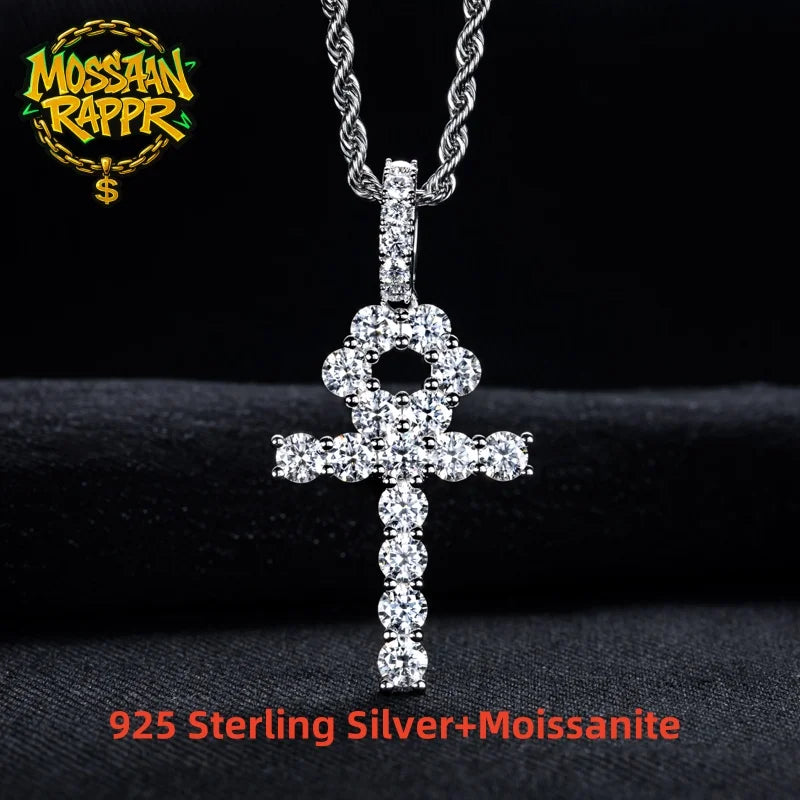 Iced Out Cross Pendant — 925 Silver