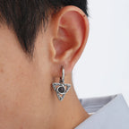 Viking Stone Triangle Huggie Hoop Earrings