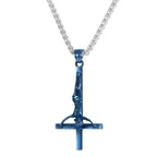 Gothic Inverted Cross Stainless Steel Pendant Necklace