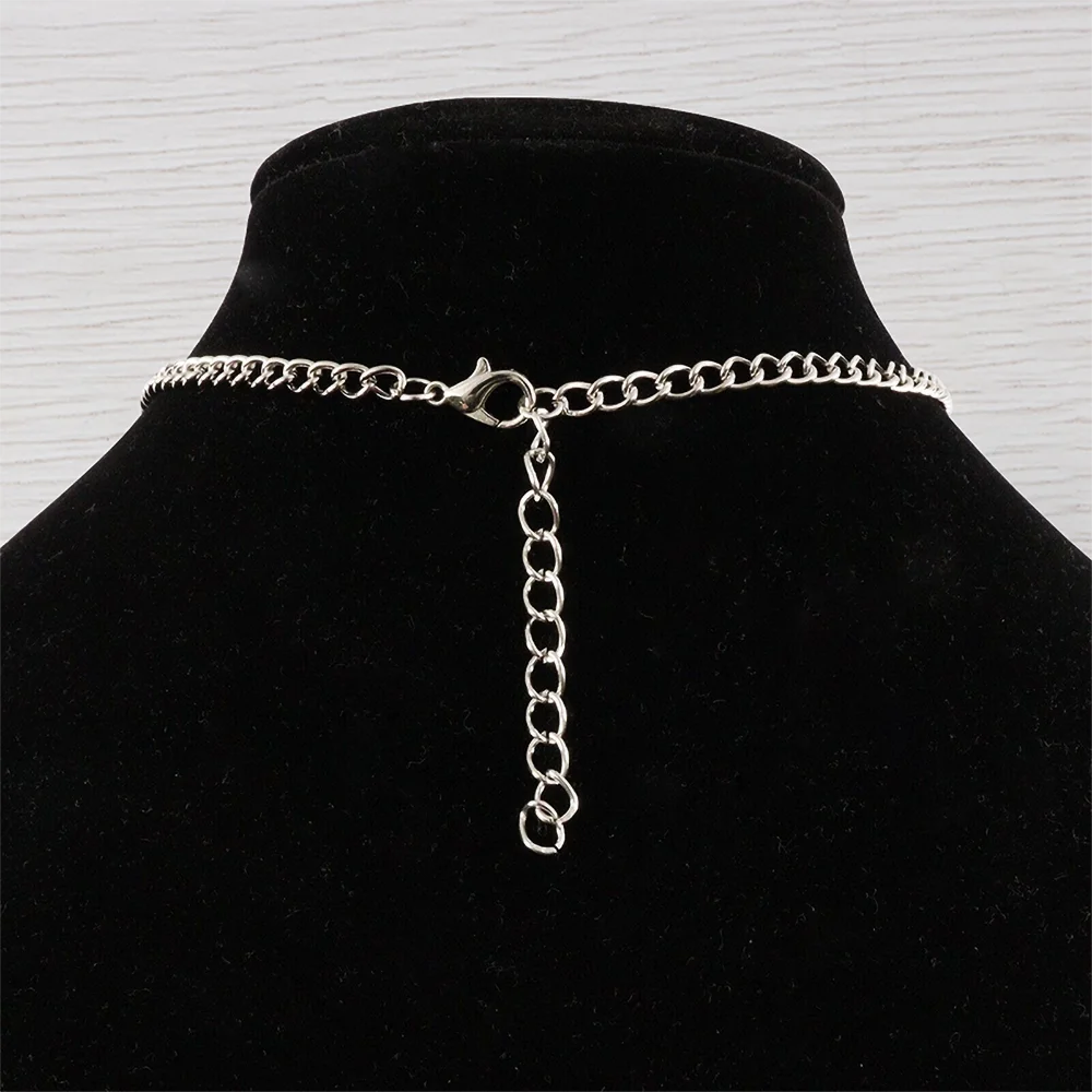 Large Pentacle Pentagram Round Star Of David Pendant Necklace Adjustable Length Long Jewelry Choker Link Chain Lagenlook 34"
