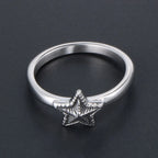 1Pcs Non-Fading Stainless Steel Cross-Border Five-Pointed Star Men's Ring Punk Hip-Hop Jewelry