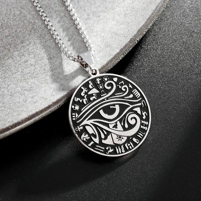 Witch Knot Necklace Celtic Knot Pendant Stainless Steel Amulet Triskelion Ankh Cross Pentagon Jewelry Birthday Gift for Women