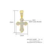 Cross Pendant Rope Chain Necklace Iced Out