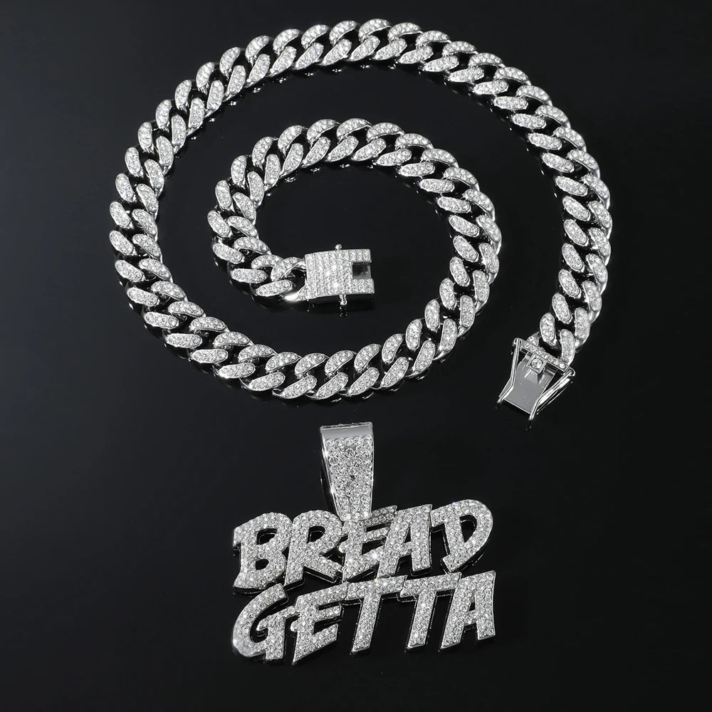 Cuban Chain Letter Pendant Necklace — Zinc Alloy