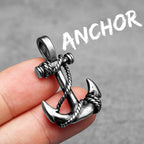 Anchor Sailor Pendant Necklace — Stainless Steel