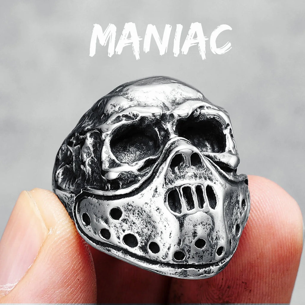 Various Skull Rings 316L Stainless Steel Men Skulls Ring Simple Skeleton Punk Rock Party for Rider Male Friend Jewelry Best Gift