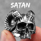 Vintage Punk Gothic All Skull Head Series Stainless Steel Womens Mens Rings Unique for Biker Jewelry Creativity Gift Wholesale