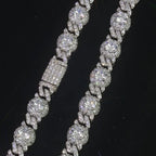 Gold Cuban Bracelet Iced Out 7.5MM Round Bead