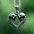 Gothic Love Skeleton Stainless Steel Pendant Necklace