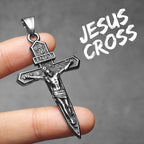 Cross INRI Jesus Pendant Necklace Stainless Steel