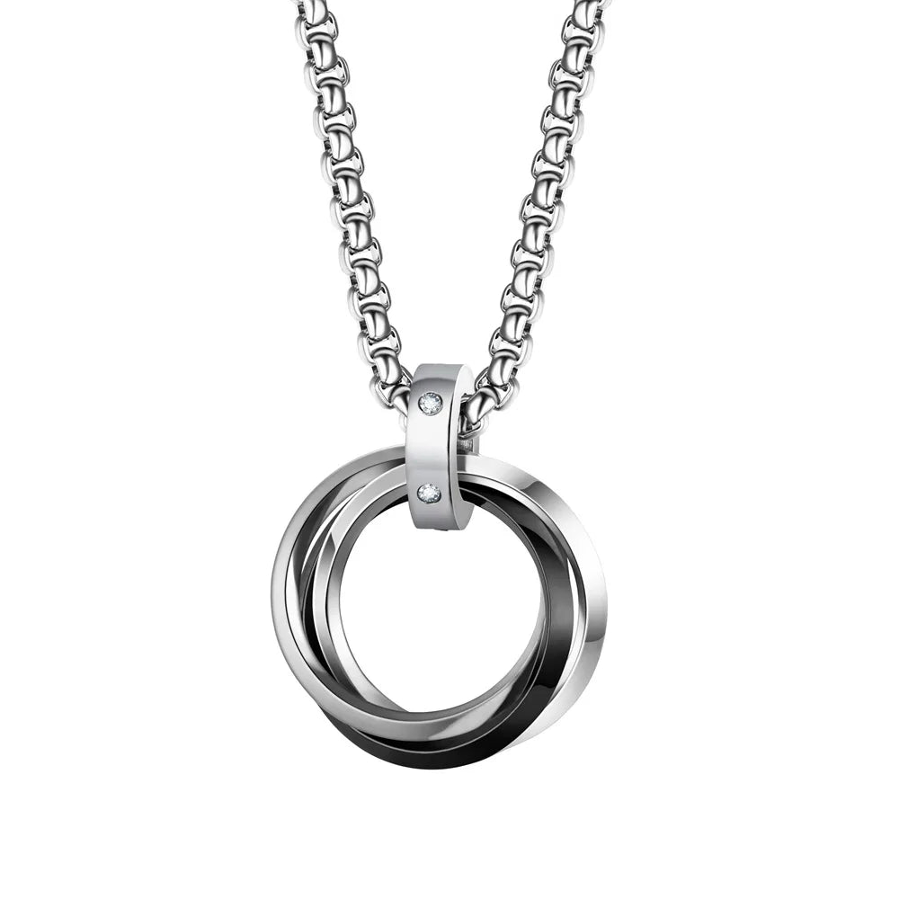 Round Ring Pendant Necklace — Stainless Steel