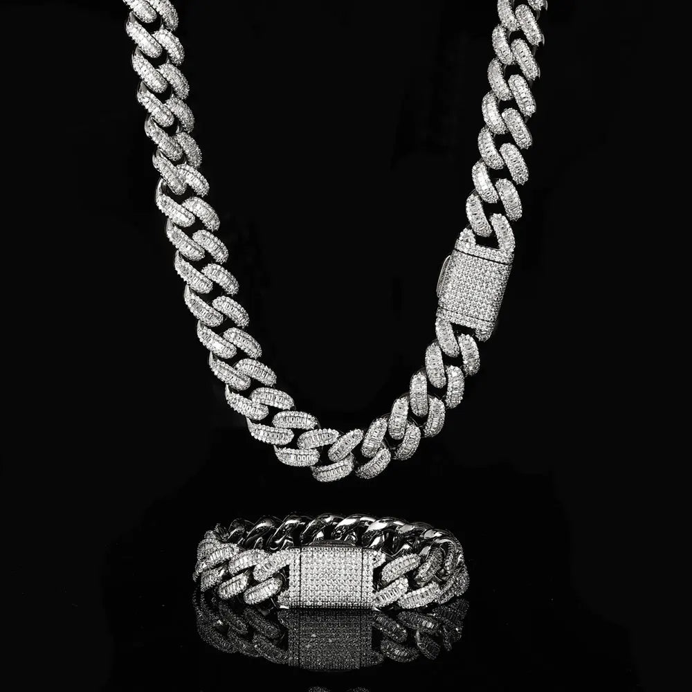 Iced Out Cuban Necklace Stainless Steel 15MM