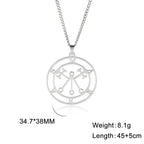 EUEAVAN Mythical Goddess Sigil of Lilith Necklaces Stainless Steel Demon Seal Marbas Pendant Necklace Solomon Amulet Jewelry