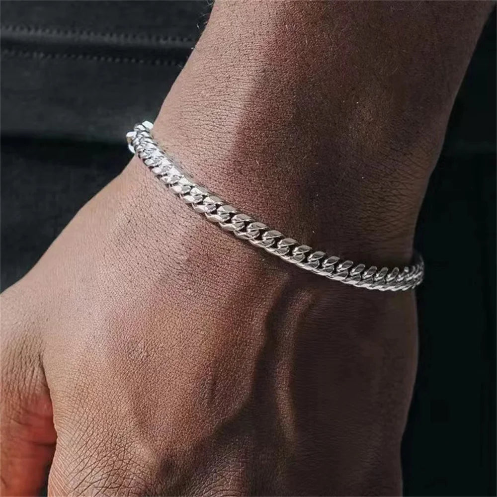Square Ball Chain Bracelet — Stainless Steel