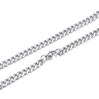 3/5/7mm Stainless Steel Cuban Link Chain Stainless Steel Necklace, Punk Hip-hop Choker for Men, Fashion Jewelry Accessories