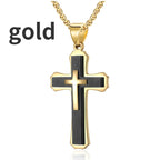 Double-Layer Cross Stainless Steel Pendant Necklace
