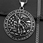 Archangel Michael Stainless Steel Pendant Necklace
