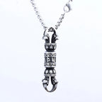 Copper electroplated gold vintage six-character mantra pestle necklace pendant Five-pronged Vajra Pestle for Protection