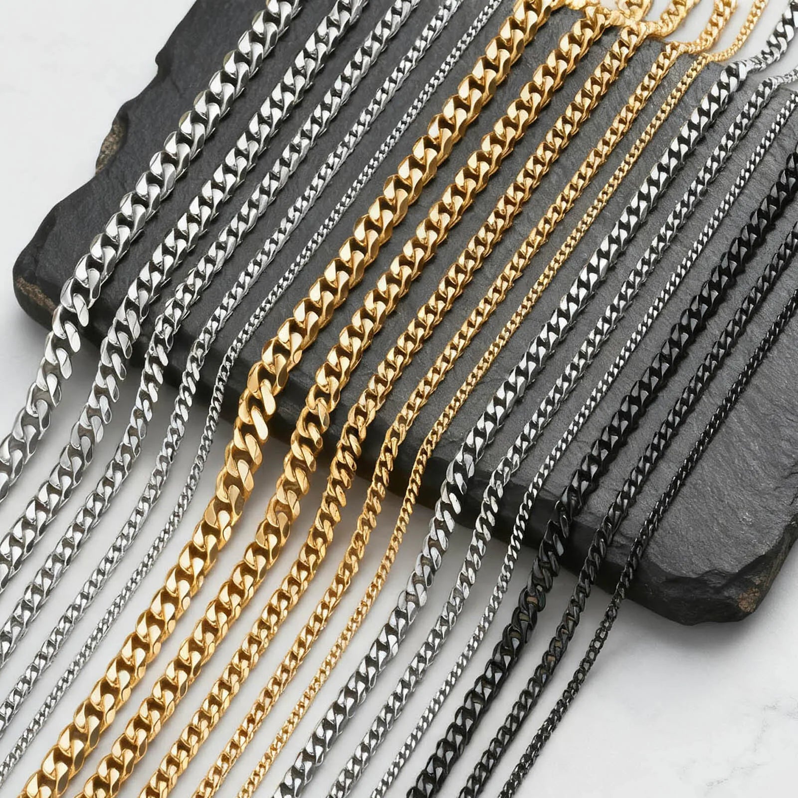 Cuban Chain Necklace — Two-Tone Stainless
