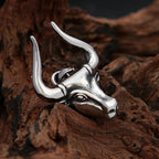 Bull Head Pendant — Stainless Steel