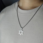 Classic Men's Star of David Pendant Necklace in Black Gold Silver Color Stainless Steel Israel Jewish Jewelry  Box Chain 24 inch