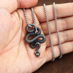 Vintage Snake Pendant Necklace for Men Fashion Punk Stainless Steel Gothic Animal Biker Necklace Jewelry Gift Dropshipping
