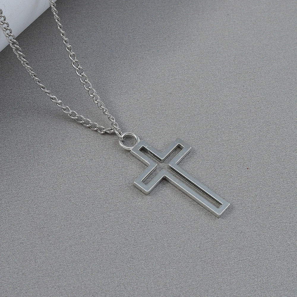 Retro Cross Pendant Necklaces for Women Men Gothic Steampunk Skull Necklace Chain Hip Hop Jewelry Gifts