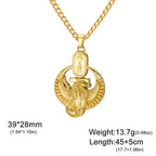 Feather God Egypt Anka Eagle Wings Stainless Steel Necklace Men and Women Talisman Gift