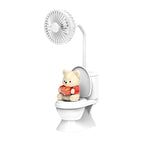 Creative Toilet Tabletop Fan HighStrong Wind Rechargeable Desktop Fan With Pen Holder Desk Fan for Kids Adults Home