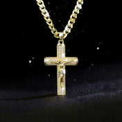 Tarnish-Free Jesus Crucifix Cross Necklace — Gold-Tone