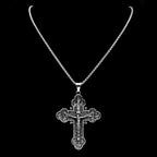 12 Apostles Jesus Crucifix Cross Christian Pendant Necklace for Women Men Stainless Steel Vintage 316L Amulet Chain