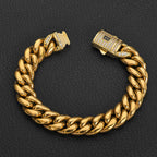 Black Cuban Bracelet Iced Out 8-14MM Stainless Steel