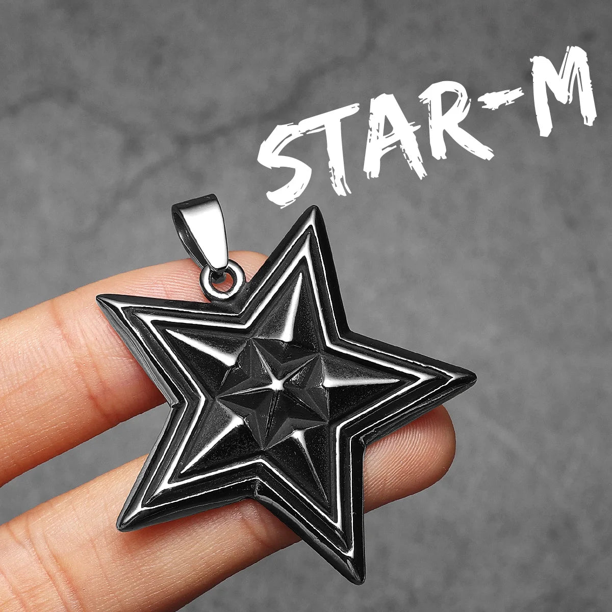 Star Pentagram Pendant Necklace Stainless Steel