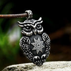 Beier 316L stainless steel Necklace owl Runes pendant Nordic Vikings Runes Amulet Pendant Nordic Talisman Chain BP8-997