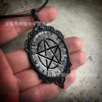 Gothic Crow Black Forest Charm Necklace Fashion Witch Jewelry Gift Pagan Cross Black Cat Skull Glass Pendant Necklace