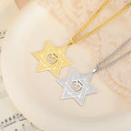 Cazador Star of David Hebrew Chai Pendant Necklaces for Women Men Stainless Steel Hexagram Choker Chain Jewish Jewelry Gifts
